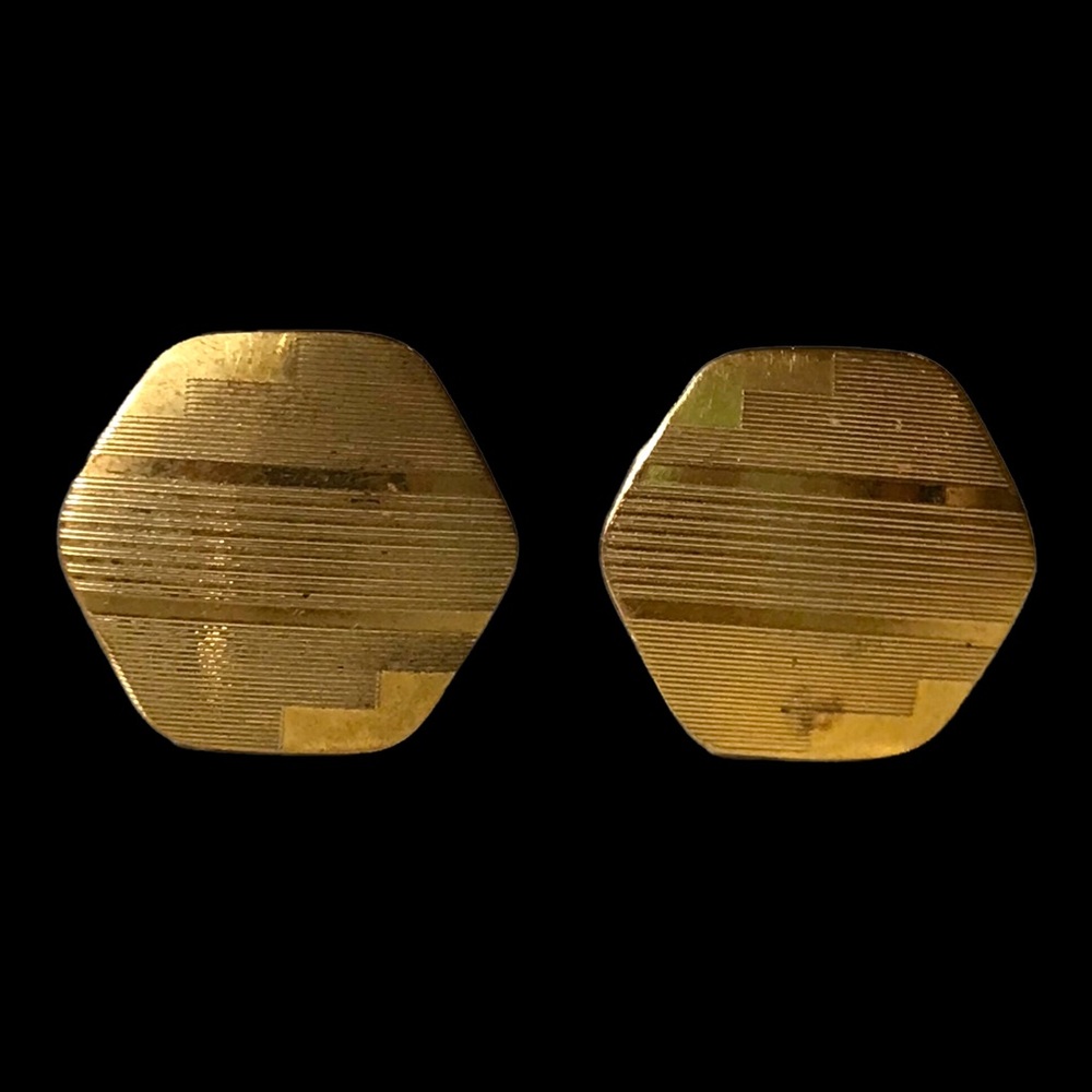MCM 10K Gold Stud Cuff Links